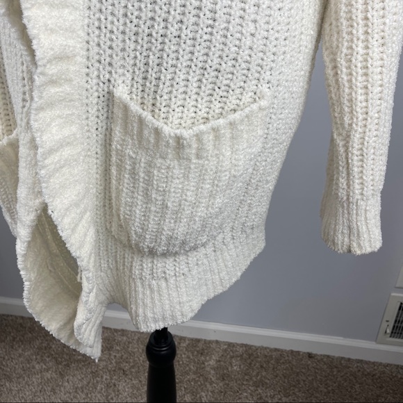 Express Ivory Cream Chenille Knit Cardigan Sweater - Picture 6 of 9